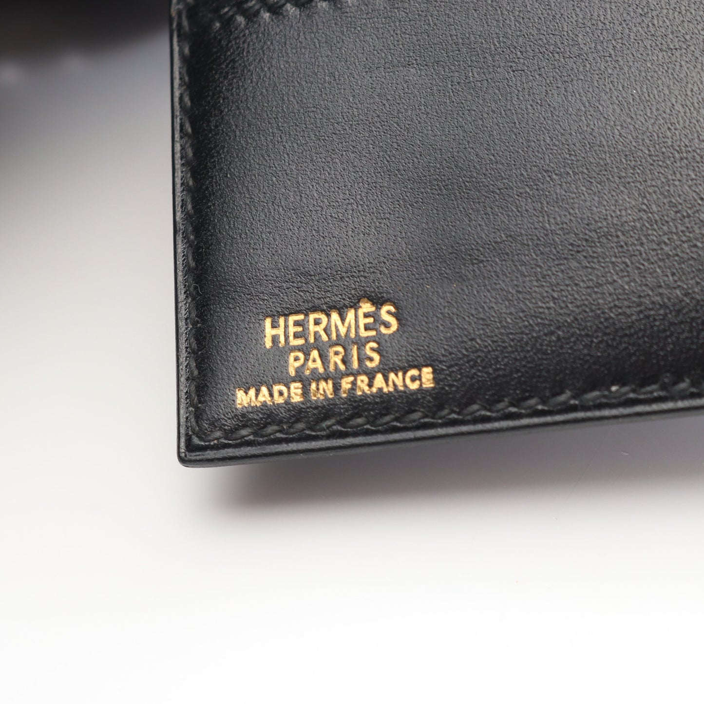 二つ折り財布 ボックスカーフ ブラック ○X刻印 エルメス 財布・小物 HERMES