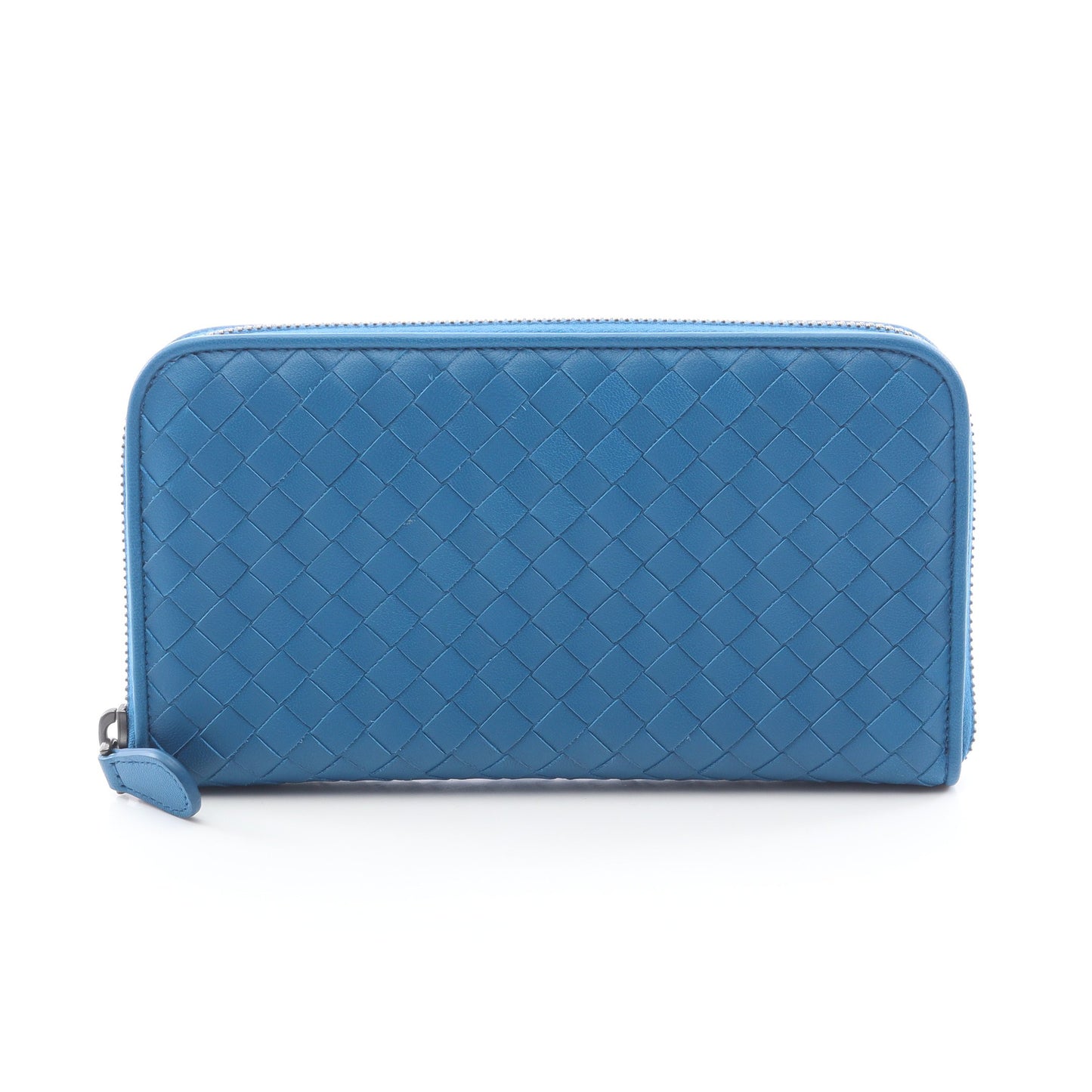 イントレチャート ラウンドファスナー長財布 レザー ブルー ボッテガヴェネタ 財布・小物 BOTTEGA VENETA