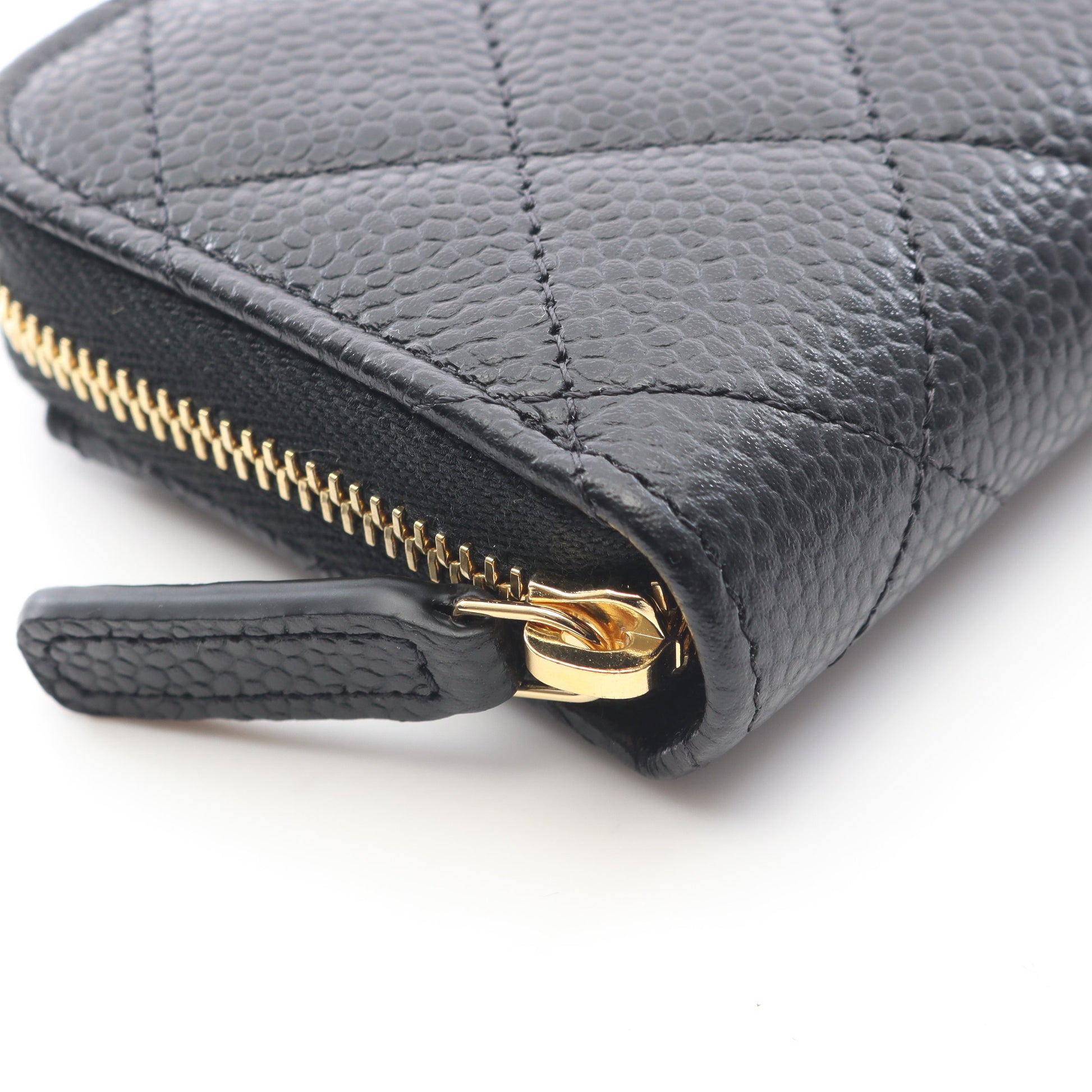 クラシック ジップ コインパース マトラッセ コインケース キャビアスキン ブラック ゴールド金具 シャネル 財布・小物 CHANEL