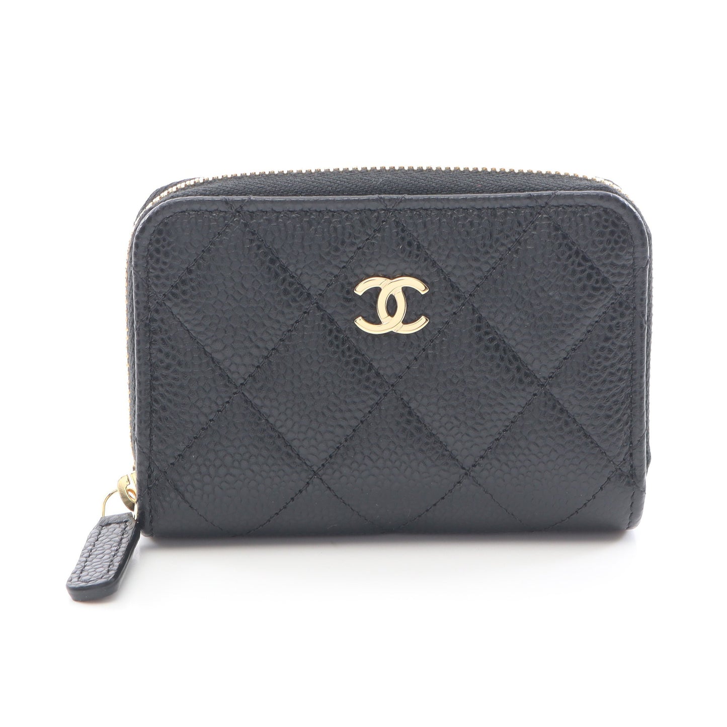 クラシック ジップ コインパース マトラッセ コインケース キャビアスキン ブラック ゴールド金具 シャネル 財布・小物 CHANEL