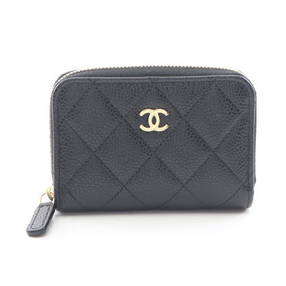 クラシック ジップ コインパース マトラッセ コインケース キャビアスキン ブラック ゴールド金具 シャネル 財布・小物 CHANEL
