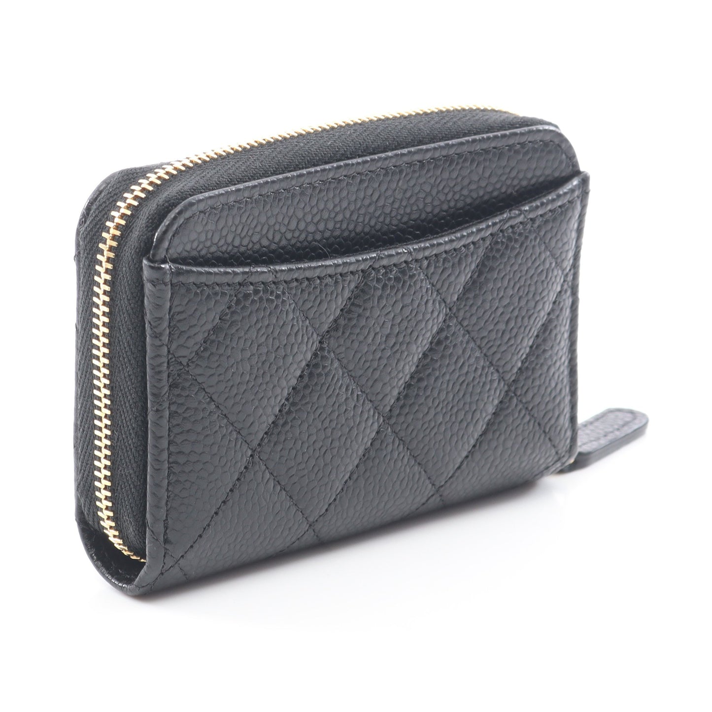 クラシック ジップ コインパース マトラッセ コインケース キャビアスキン ブラック ゴールド金具 シャネル 財布・小物 CHANEL