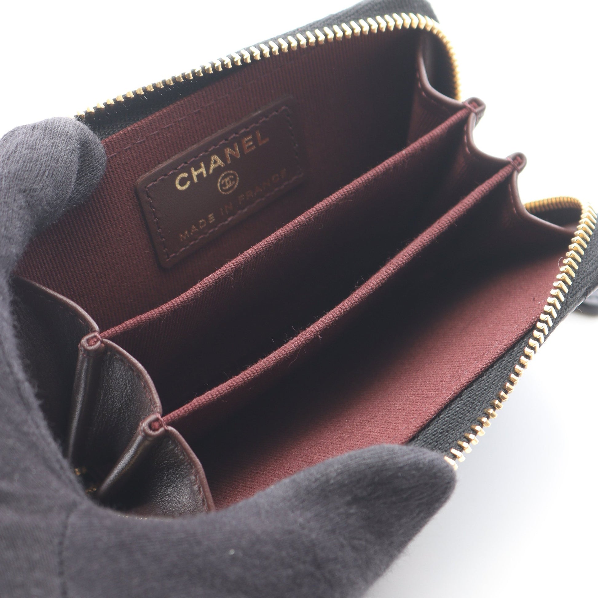 クラシック ジップ コインパース マトラッセ コインケース キャビアスキン ブラック ゴールド金具 シャネル 財布・小物 CHANEL