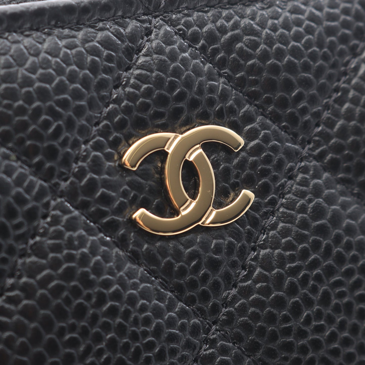 クラシック ジップ コインパース マトラッセ コインケース キャビアスキン ブラック ゴールド金具 シャネル 財布・小物 CHANEL