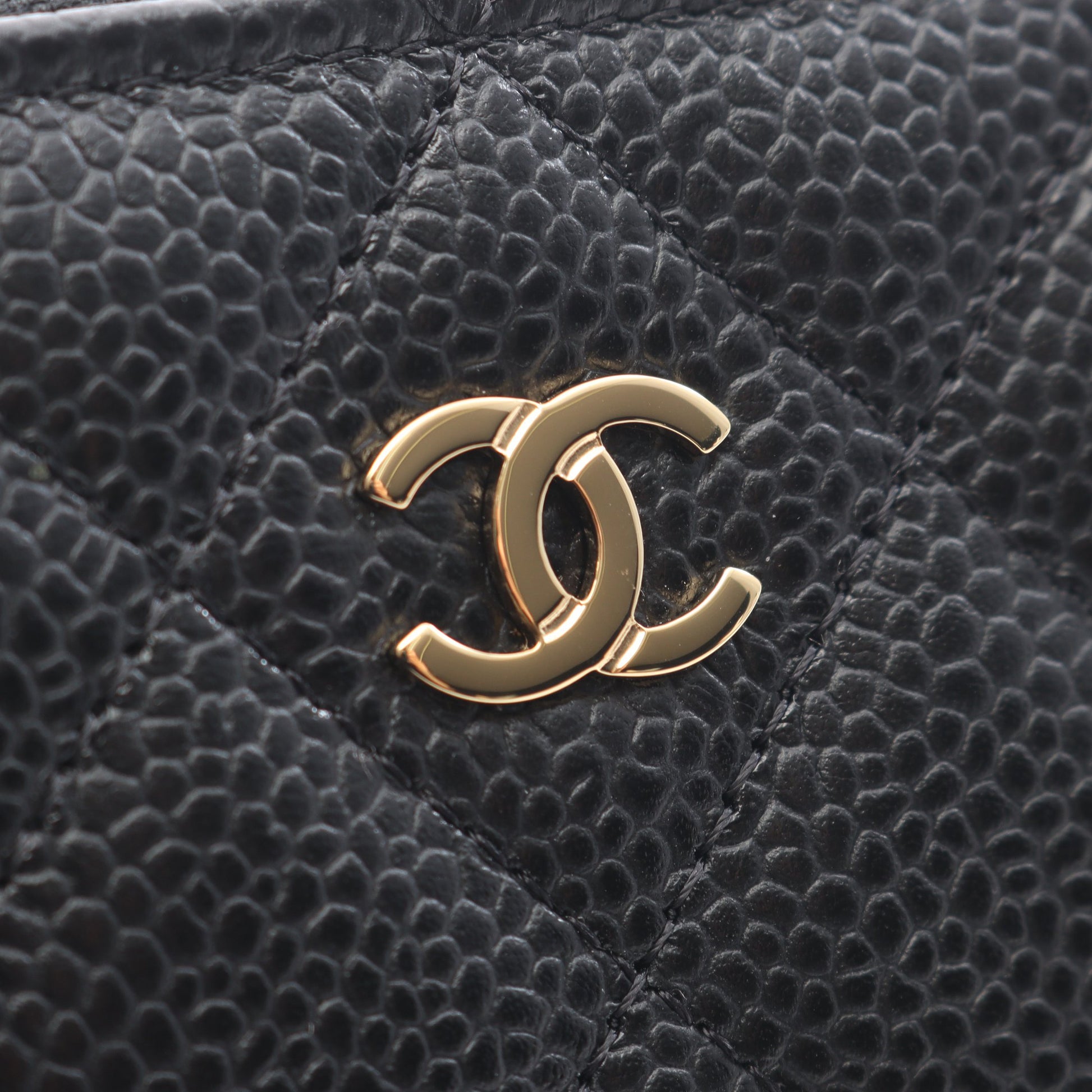 クラシック ジップ コインパース マトラッセ コインケース キャビアスキン ブラック ゴールド金具 シャネル 財布・小物 CHANEL