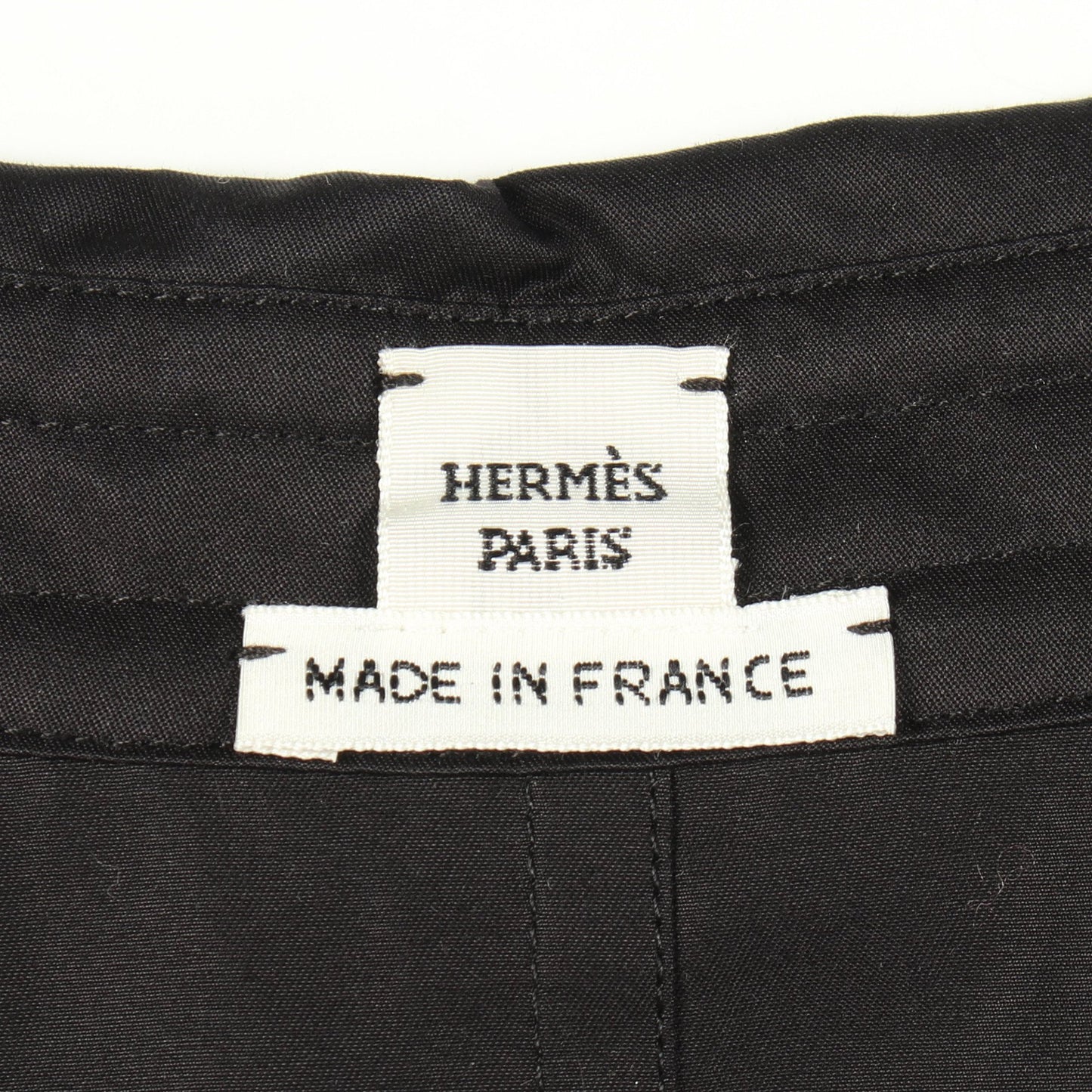 ジップアップ フリルシャツ ブラウス コットン ブラック エルメス トップス HERMES