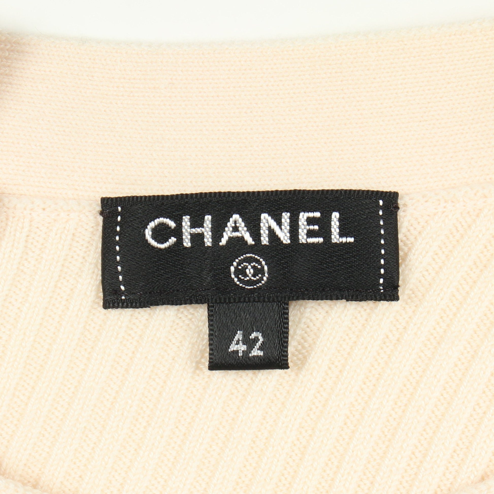ココマークボタン ニットワンピース ウール オフホワイト シャネル ワンピース CHANEL