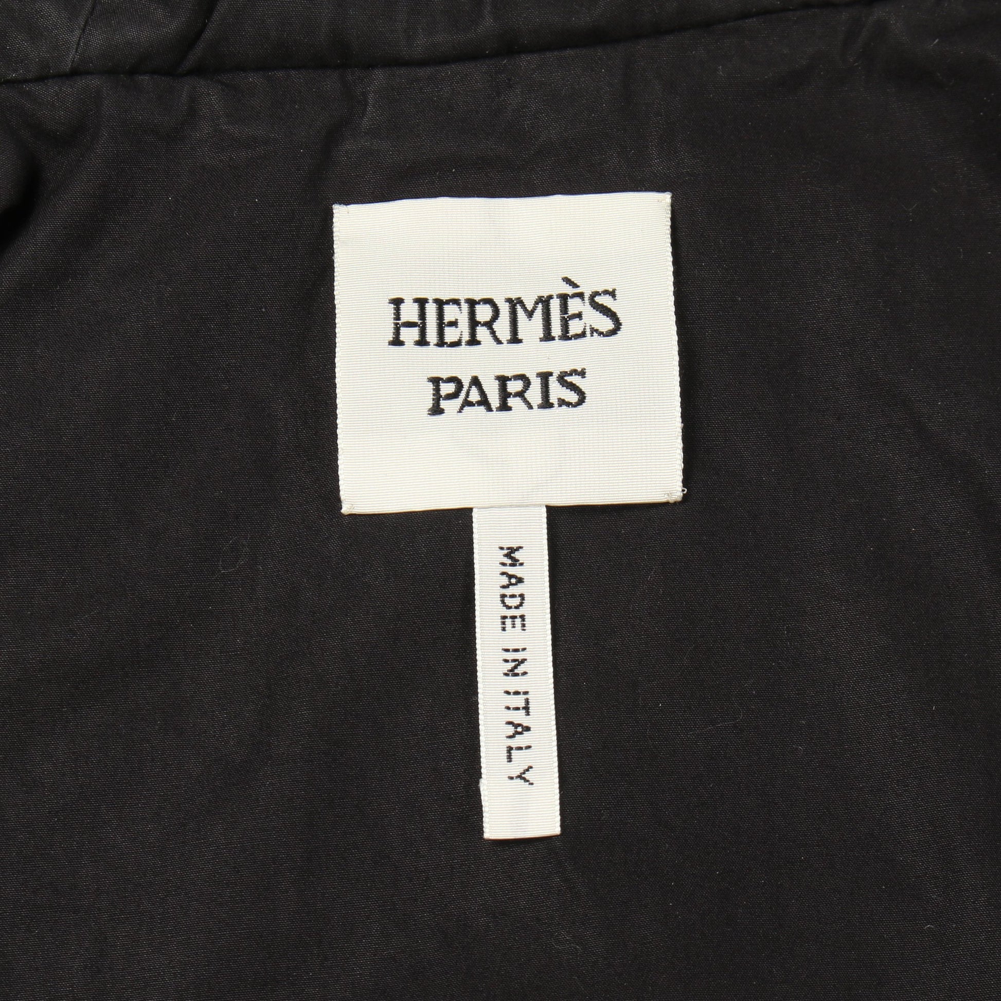 セリエボタン フード付き ジレ コート レザー ブラック エルメス アウター HERMES