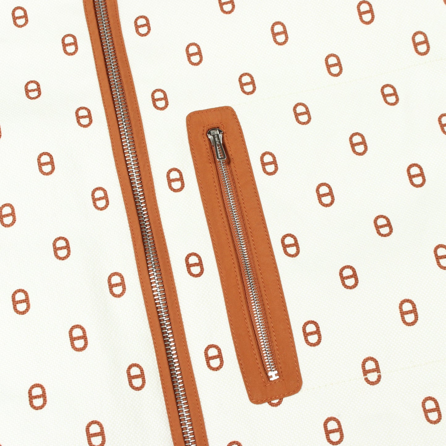 シェーヌダンクル リバーシブル コート コットン ホワイト ブラウン エルメス アウター HERMES