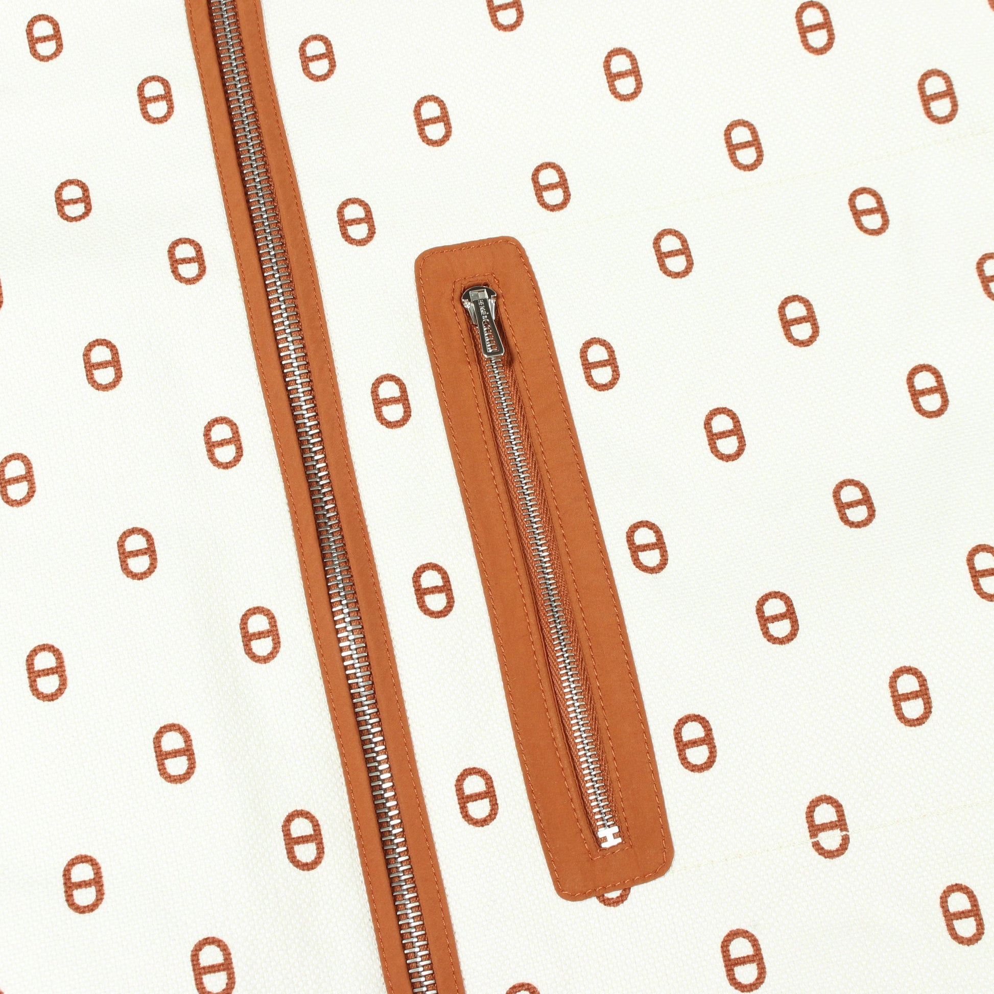 シェーヌダンクル リバーシブル コート コットン ホワイト ブラウン エルメス アウター HERMES