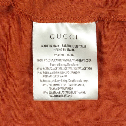 ベアトップ ワンピース レーヨン オレンジブラウン グッチ ワンピース GUCCI