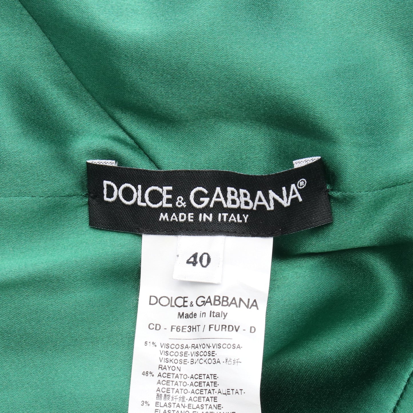 マーメイド 半袖 ドレスワンピース レーヨン グリーン ドルチェアンドガッバーナ ワンピース DOLCE&GABBANA