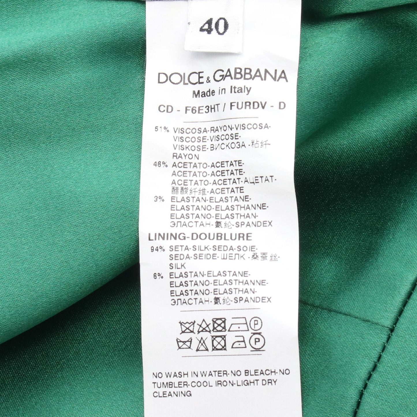 マーメイド 半袖 ドレスワンピース レーヨン グリーン ドルチェアンドガッバーナ ワンピース DOLCE&GABBANA