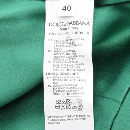 マーメイド 半袖 ドレスワンピース レーヨン グリーン ドルチェアンドガッバーナ ワンピース DOLCE&GABBANA