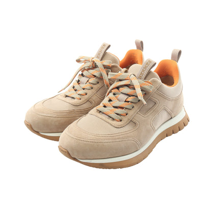 ジミー スニーカー スエード ファブリック ベージュ オレンジ エルメス シューズ HERMES