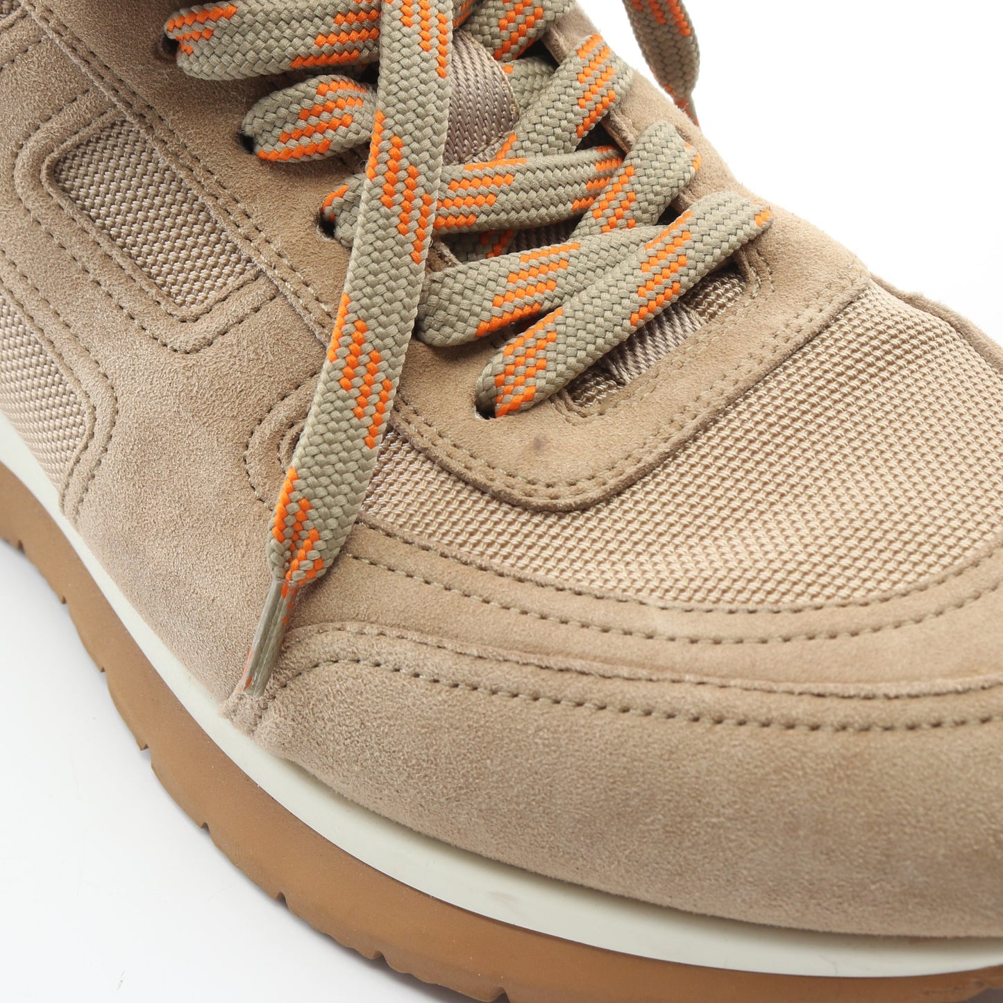 ジミー スニーカー スエード ファブリック ベージュ オレンジ エルメス シューズ HERMES