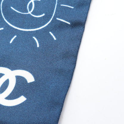 ココマーク 総柄 スカーフ シルク ネイビー マルチカラー シャネル 財布・小物 CHANEL