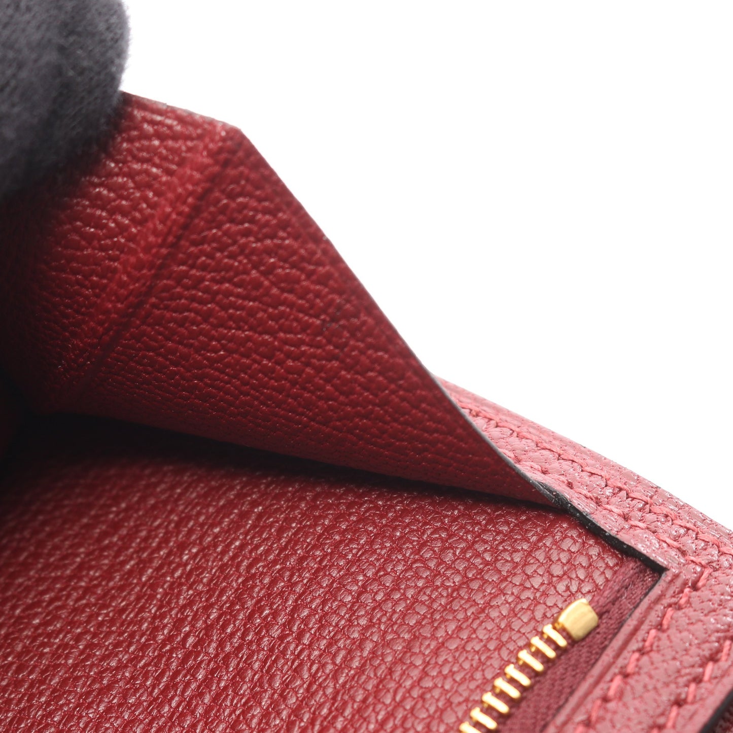 ベアンスフレ ルージュアッシュ 二つ折り長財布 シェーブル ボルドー ゴールド金具 U刻印 エルメス 財布・小物 HERMES