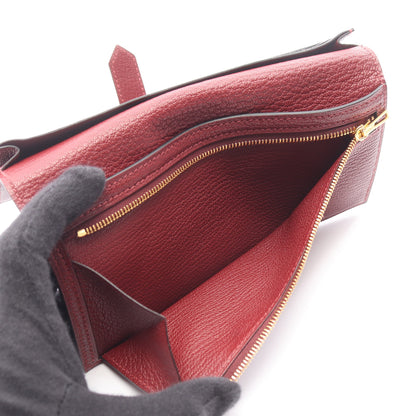 ベアンスフレ ルージュアッシュ 二つ折り長財布 シェーブル ボルドー ゴールド金具 U刻印 エルメス 財布・小物 HERMES