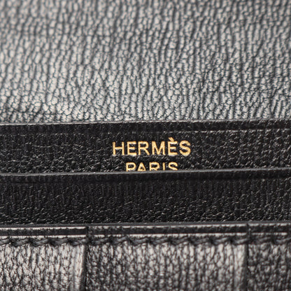 ベアンスフレ 二つ折り長財布 アリゲーターリセ ブラック ゴールド金具 D刻印 エルメス 財布・小物 HERMES