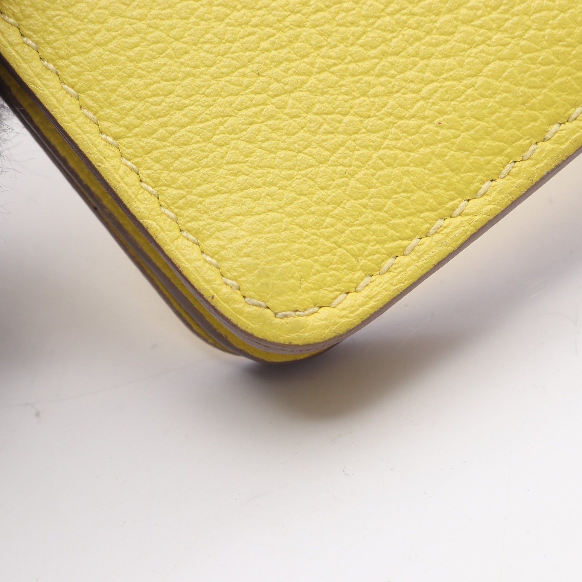 ドゴン ライム カードケース 名刺入れ エバーカラー イエロー シルバー金具 D刻印 エルメス 財布・小物 HERMES