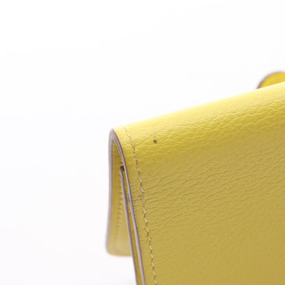 ドゴン ライム カードケース 名刺入れ エバーカラー イエロー シルバー金具 D刻印 エルメス 財布・小物 HERMES