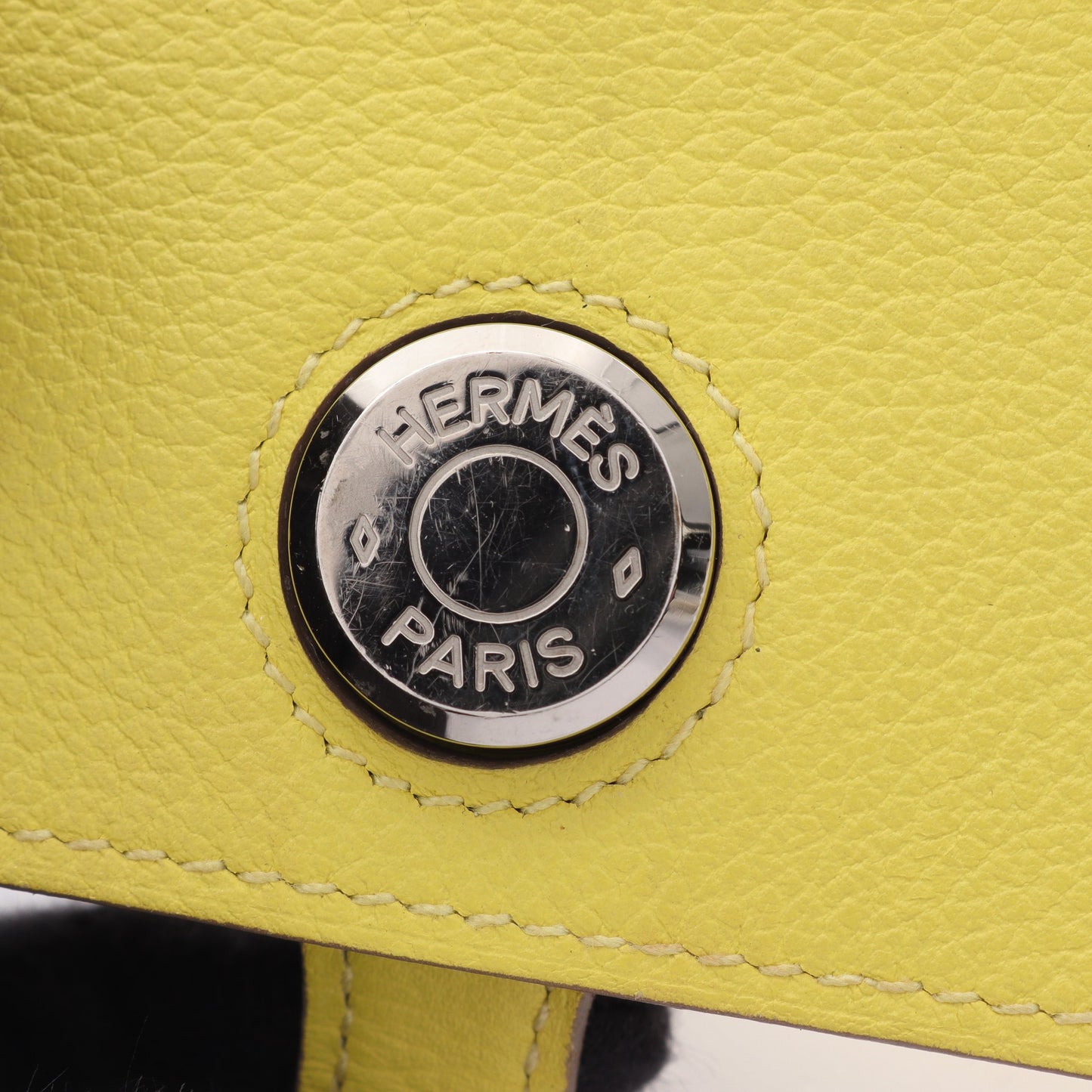 ドゴン ライム カードケース 名刺入れ エバーカラー イエロー シルバー金具 D刻印 エルメス 財布・小物 HERMES