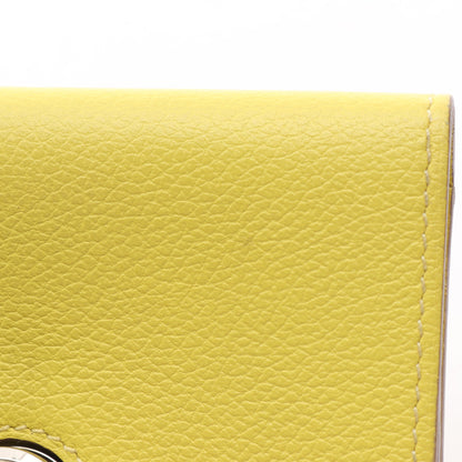 ドゴン ライム カードケース 名刺入れ エバーカラー イエロー シルバー金具 D刻印 エルメス 財布・小物 HERMES