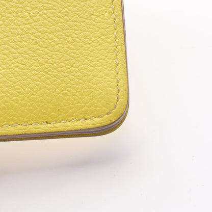 ドゴン ライム カードケース 名刺入れ エバーカラー イエロー シルバー金具 D刻印 エルメス 財布・小物 HERMES