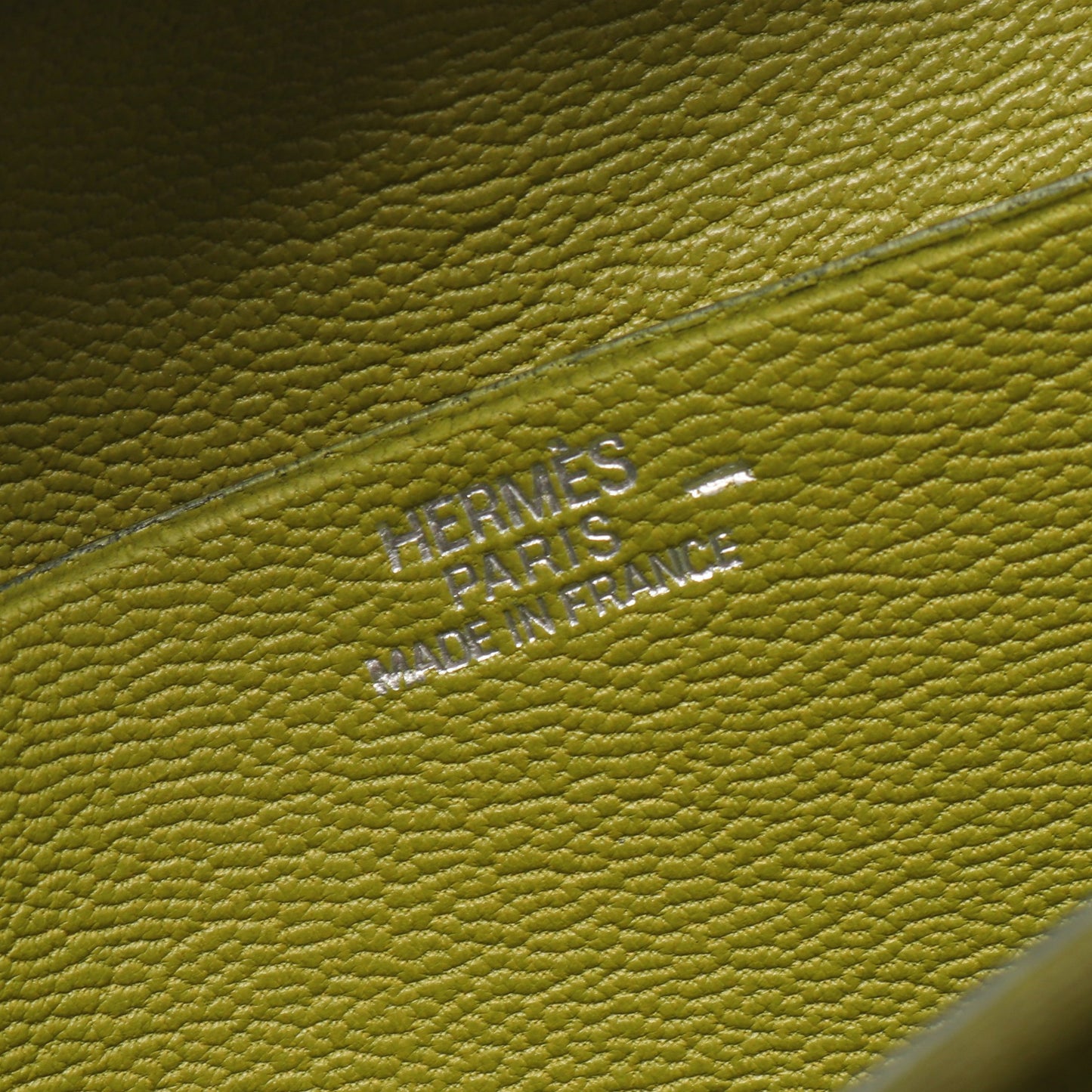 ベアンスフレ 二つ折り長財布 リザード イエローグリーン シルバー金具 □H刻印 エルメス 財布・小物 HERMES