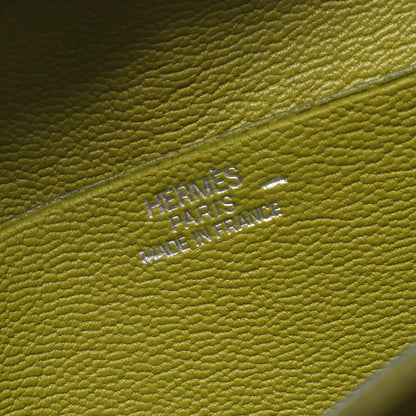 ベアンスフレ 二つ折り長財布 リザード イエローグリーン シルバー金具 □H刻印 エルメス 財布・小物 HERMES