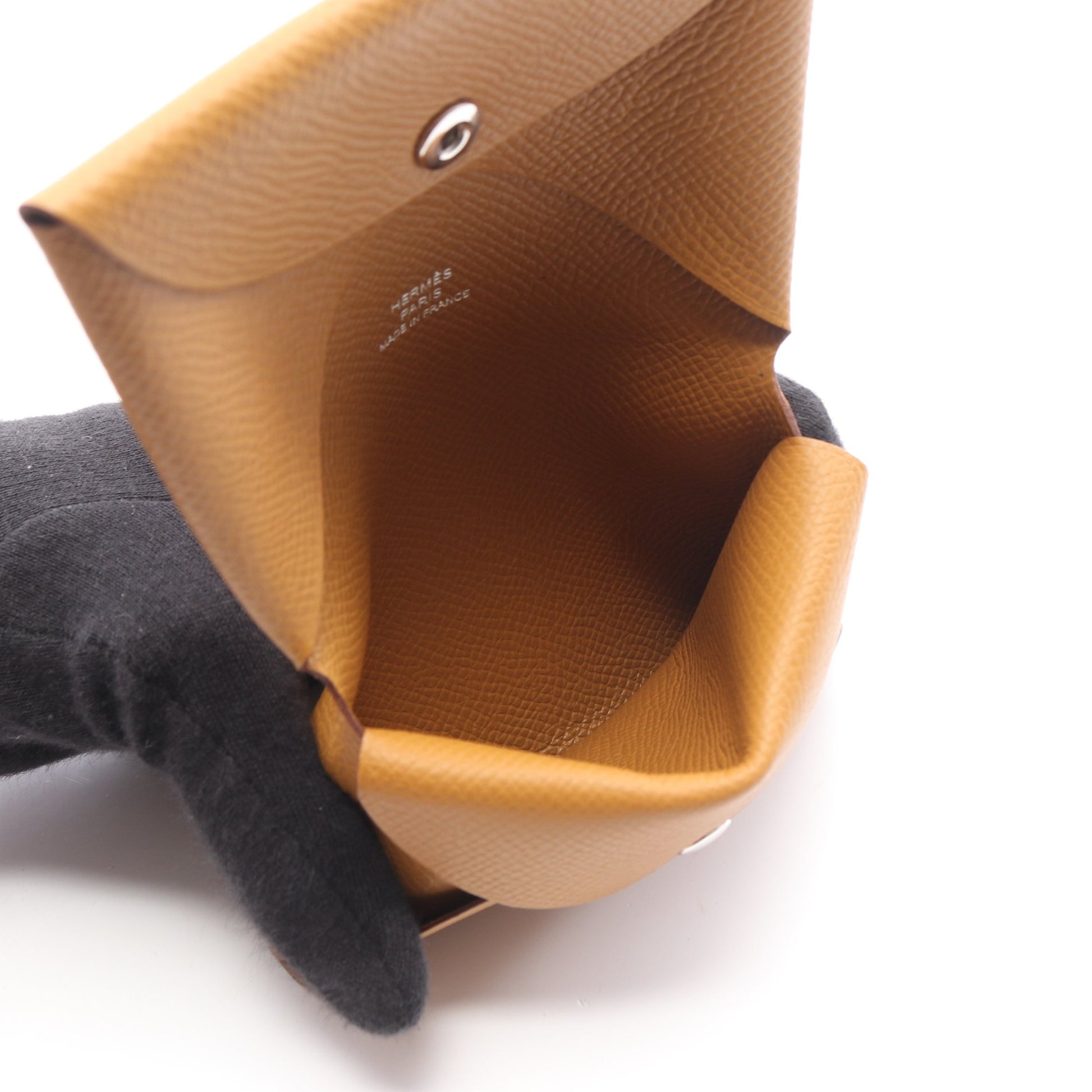 カルヴィデュオ セサミ コインケース ヴォーエプソン ライトブラウン シルバー金具 B刻印 エルメス 財布・小物 HERMES