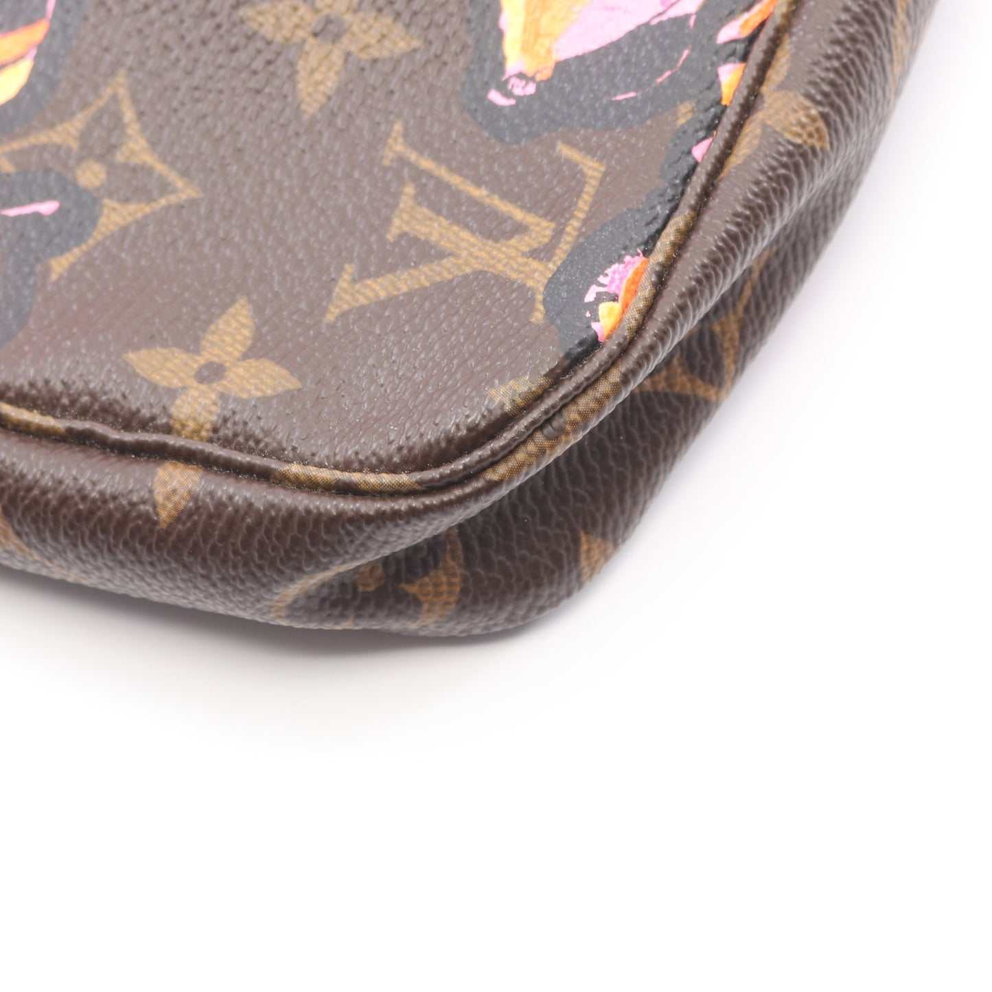 ポシェット アクセソワール モノグラムローズ ハンドバッグ PVC レザー ブラウン マルチカラー ルイヴィトン バッグ LOUIS VUITTON