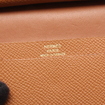 ベアンミニ ゴールド カードケース ヴォーエプソン ブラウン ゴールド金具 G刻印 エルメス 財布・小物 HERMES