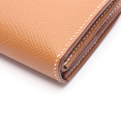 ベアンミニ ゴールド カードケース ヴォーエプソン ブラウン ゴールド金具 G刻印 エルメス 財布・小物 HERMES