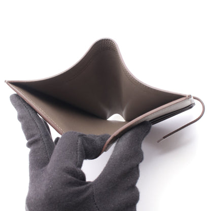 ベアンコンパクト エタン 二つ折り財布 ヴォーエプソン グレーベージュ シルバー金具 Y刻印 エルメス 財布・小物 HERMES
