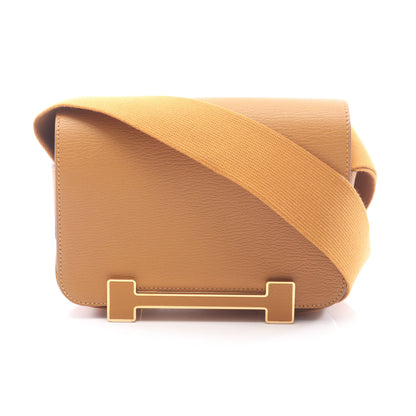 ゲタ セサミ ショルダーバッグ シェーブル ライトブラウン ゴールド金具 U刻印 エルメス バッグ HERMES