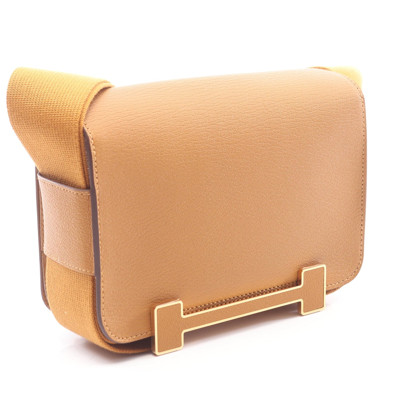 ゲタ セサミ ショルダーバッグ シェーブル ライトブラウン ゴールド金具 U刻印 エルメス バッグ HERMES