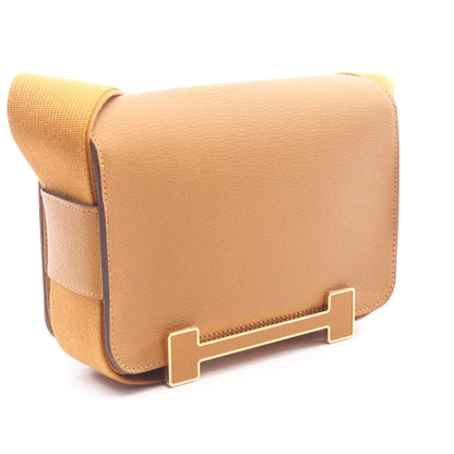 ゲタ セサミ ショルダーバッグ シェーブル ライトブラウン ゴールド金具 U刻印 エルメス バッグ HERMES