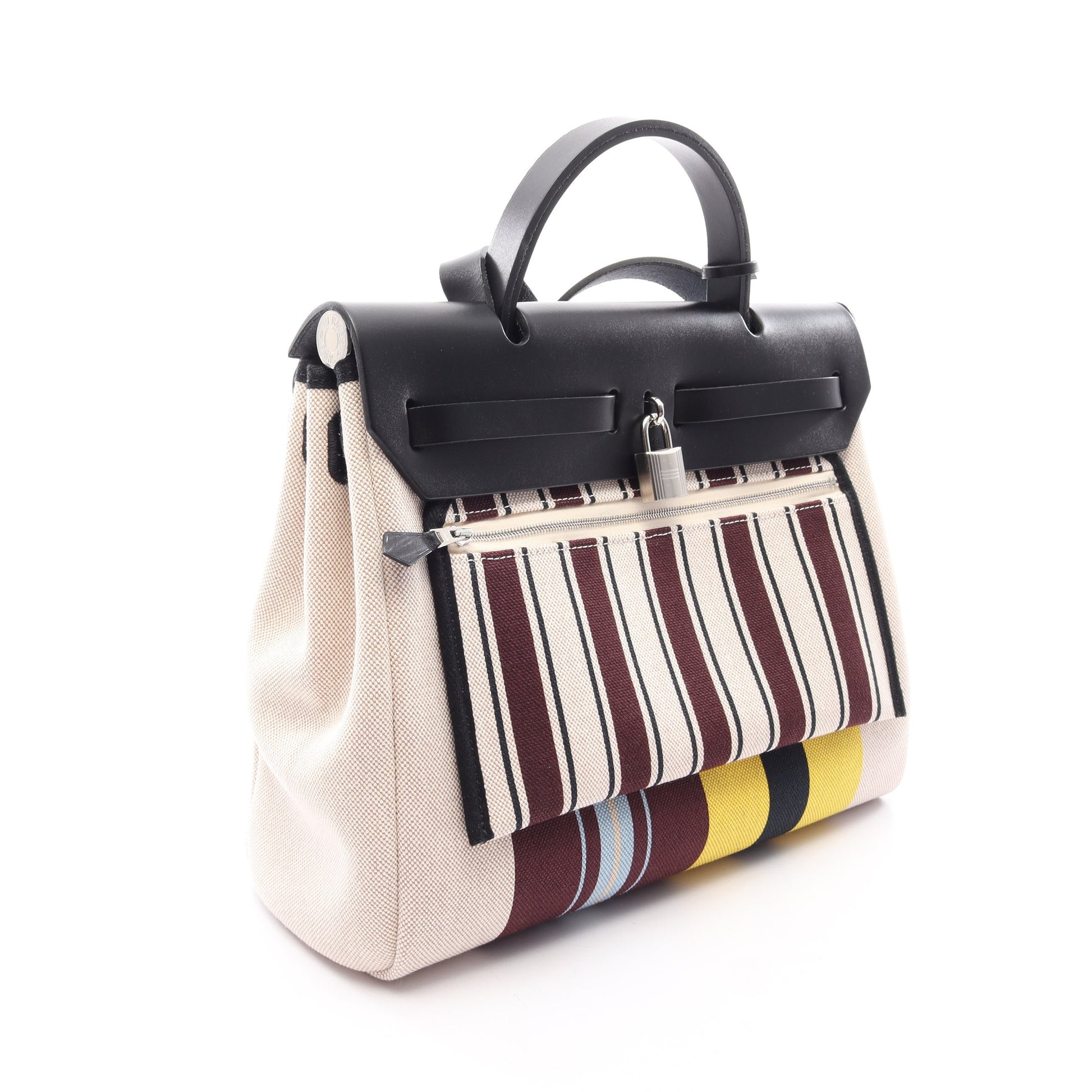 エールバッグジップPM ルトゥルネ レイユール デキパージュ エクリュ 2WAY ハンドバッグ トワルアッシュ ヴァッシュハンター ベージュ マルチカラー シルバー金具 W刻印 エルメス バッグ HERMES