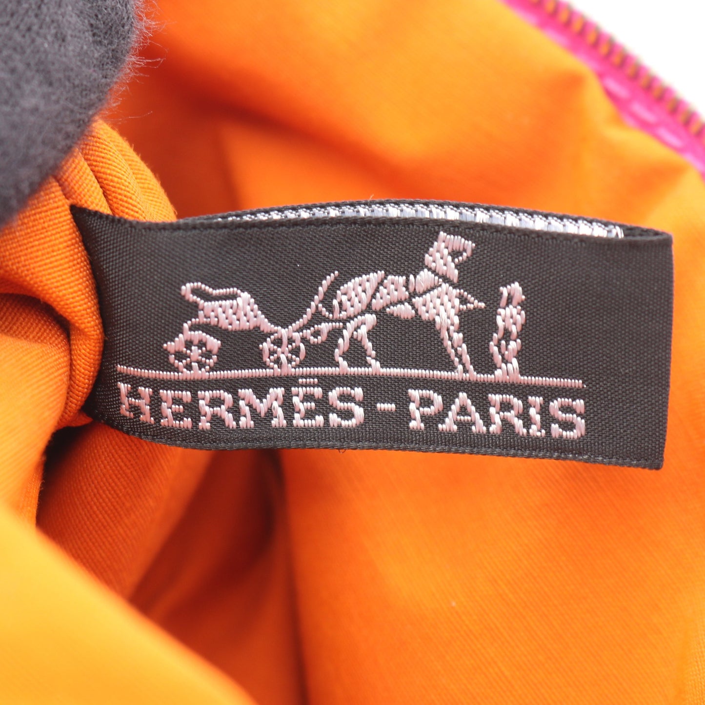 ボリードポーチ20 ポーチ キャンバス レザー ピンクパープル ライトブラウン シルバー金具 エルメス 財布・小物 HERMES
