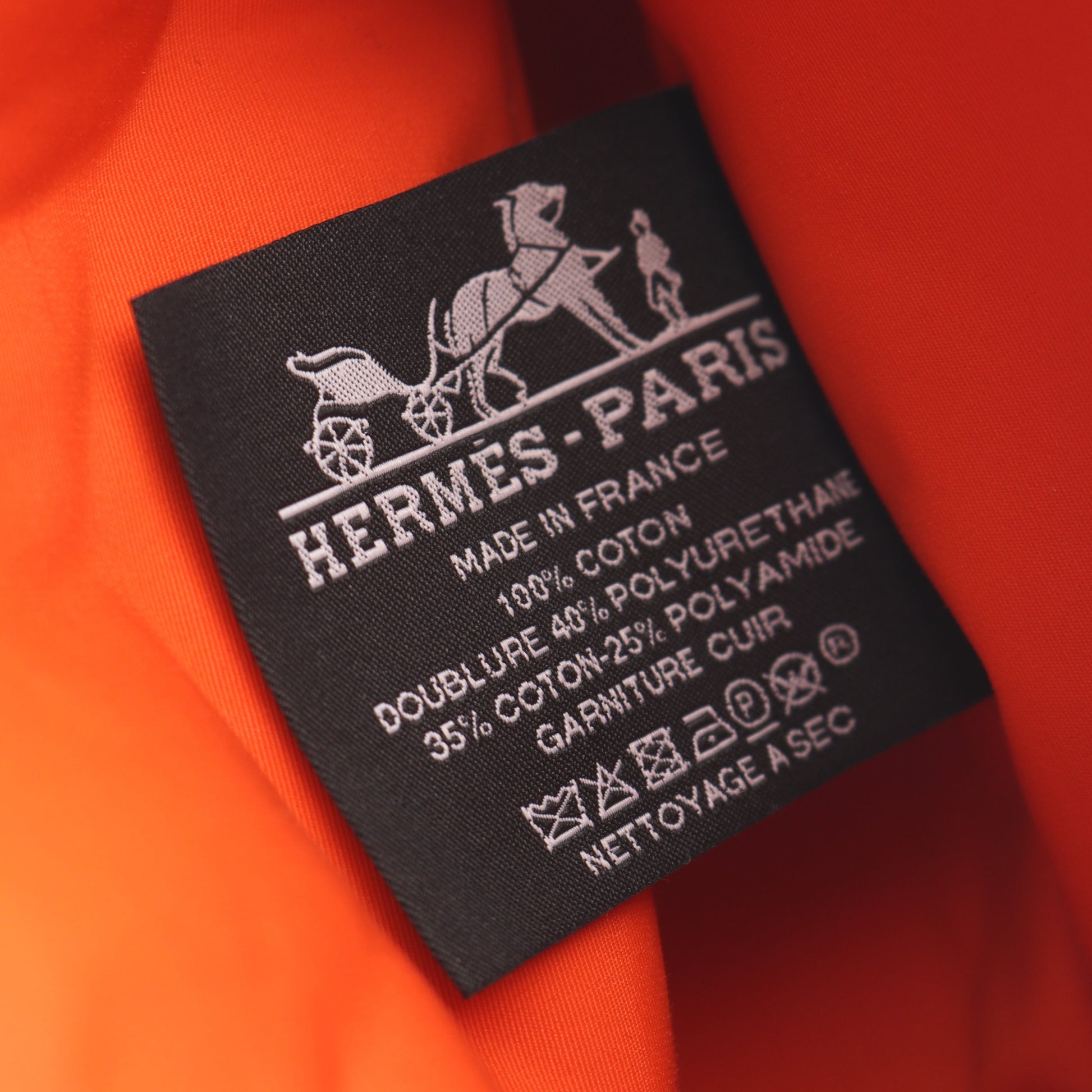 ボリードポーチ15 ミニミニ オランジュ フー ポーチ キャンバス レザー オレンジ シルバー金具 エルメス 財布・小物 HERMES