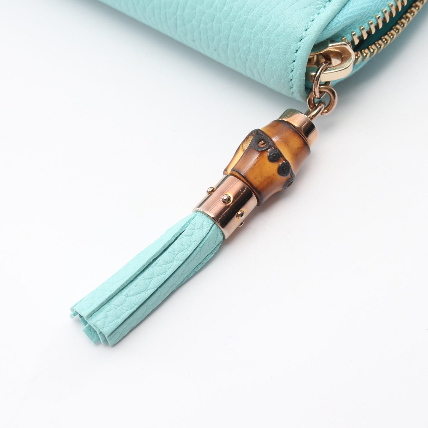 バンブー ラウンドファスナー長財布 レザー ターコイズブルー グッチ 財布・小物 GUCCI