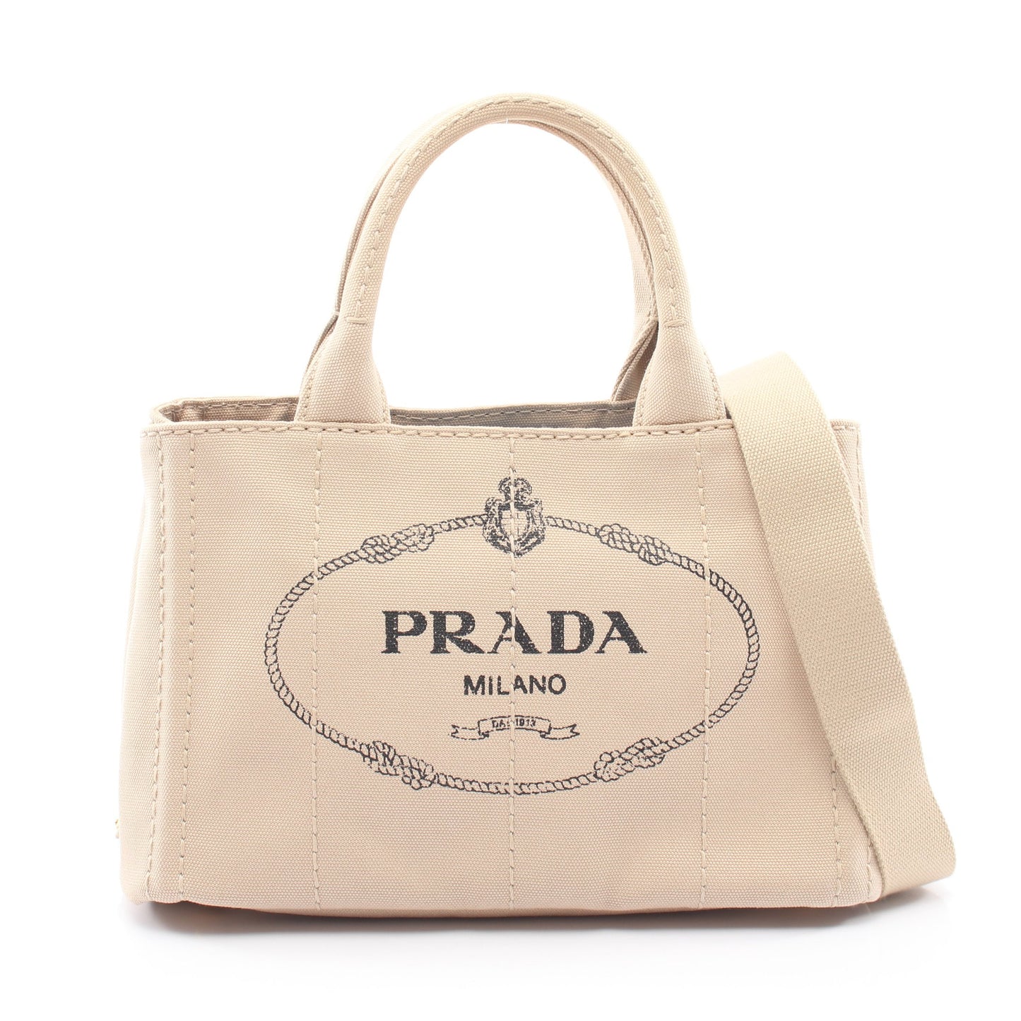 CANAPA カナパ 2WAY ハンドバッグ トートバッグ キャンバス ベージュ プラダ バッグ PRADA