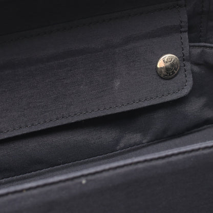 エールライン バニティバッグ ナイロンキャンバス ダークグレー シルバー金具 エルメス バッグ HERMES