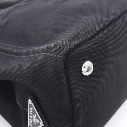 CANAPA カナパ エンボスロゴ 2WAY ハンドバッグ トートバッグ キャンバス ブラック プラダ バッグ PRADA
