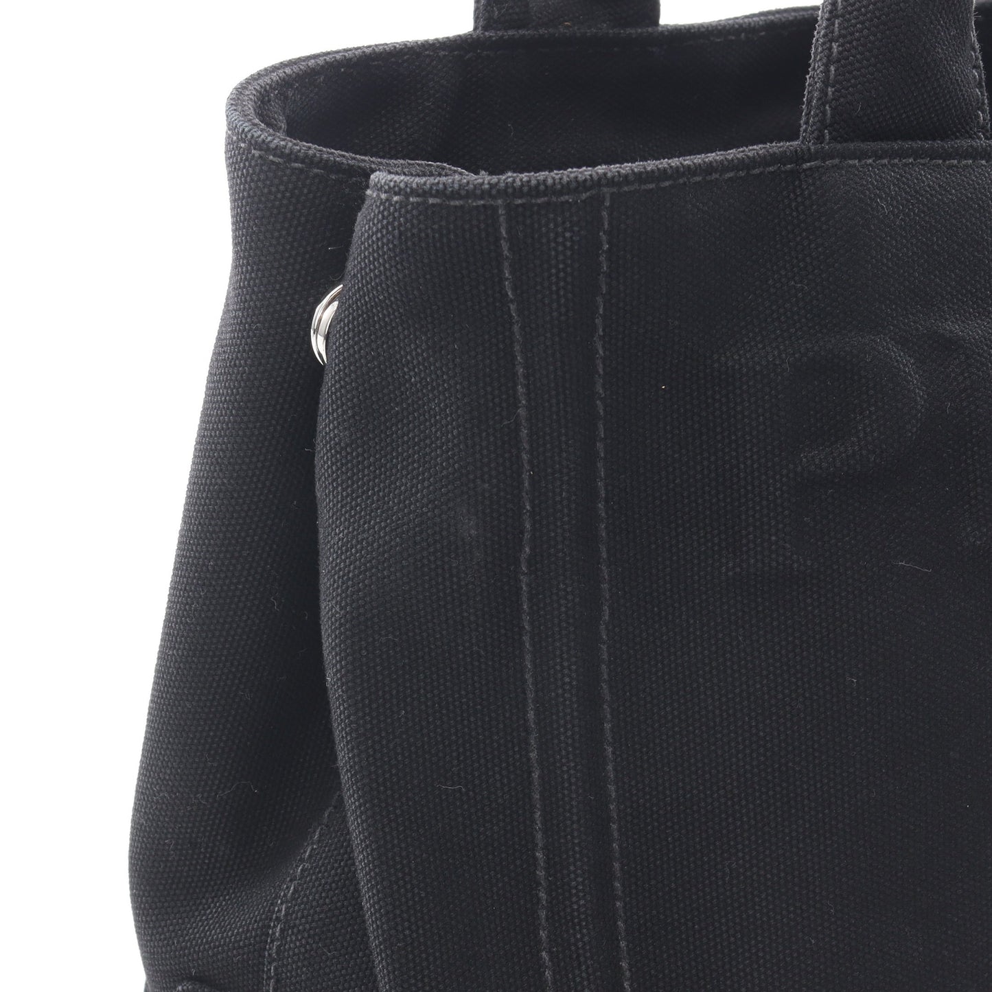 CANAPA カナパ エンボスロゴ 2WAY ハンドバッグ トートバッグ キャンバス ブラック プラダ バッグ PRADA