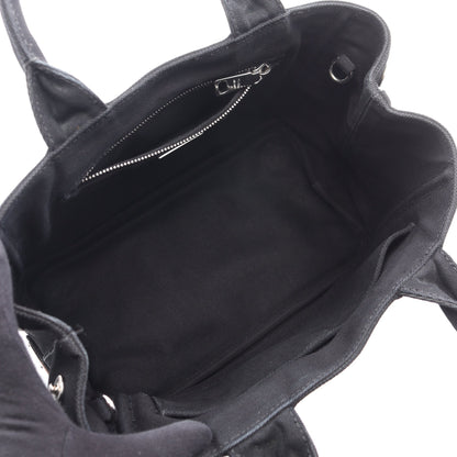 CANAPA カナパ エンボスロゴ 2WAY ハンドバッグ トートバッグ キャンバス ブラック プラダ バッグ PRADA