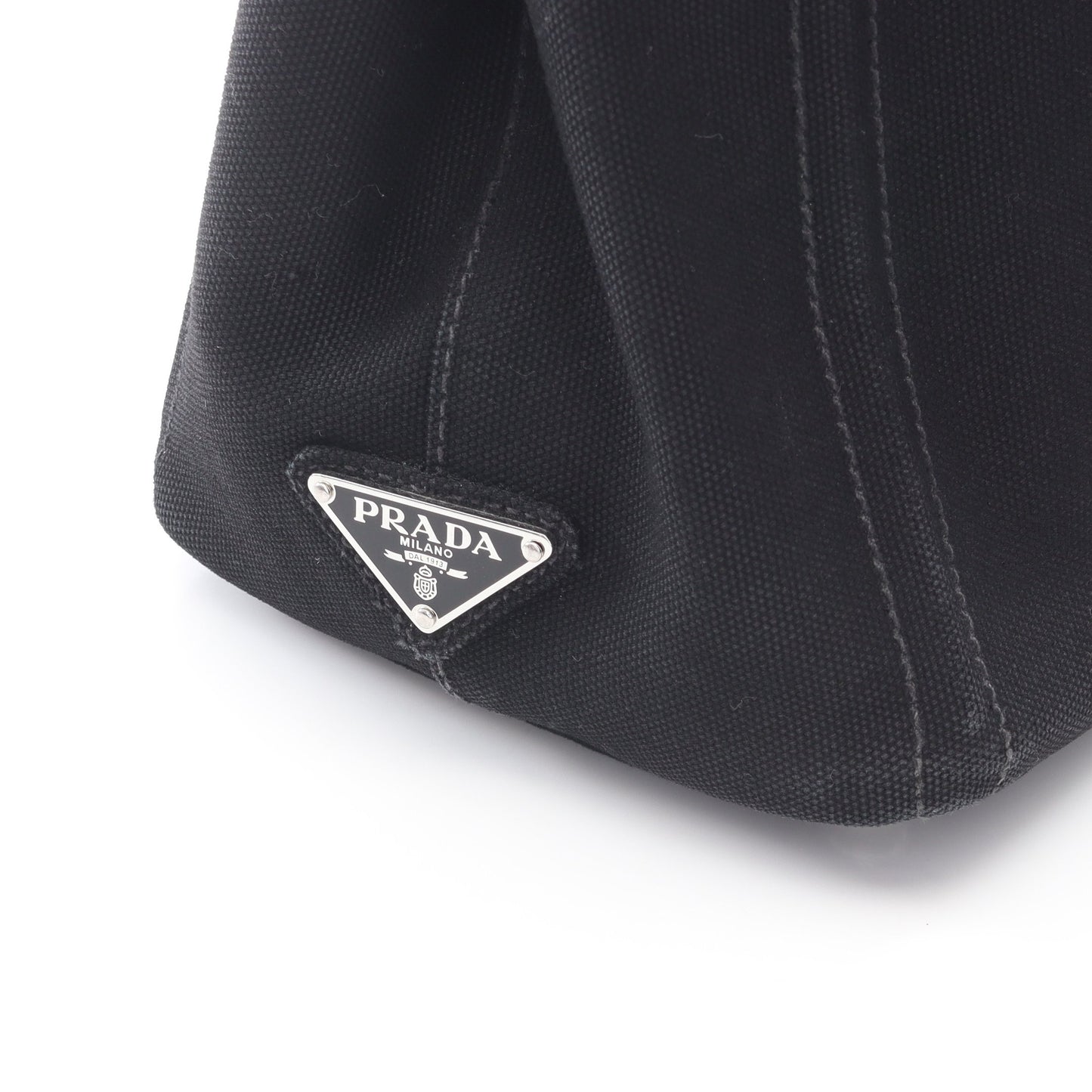 CANAPA カナパ エンボスロゴ 2WAY ハンドバッグ トートバッグ キャンバス ブラック プラダ バッグ PRADA