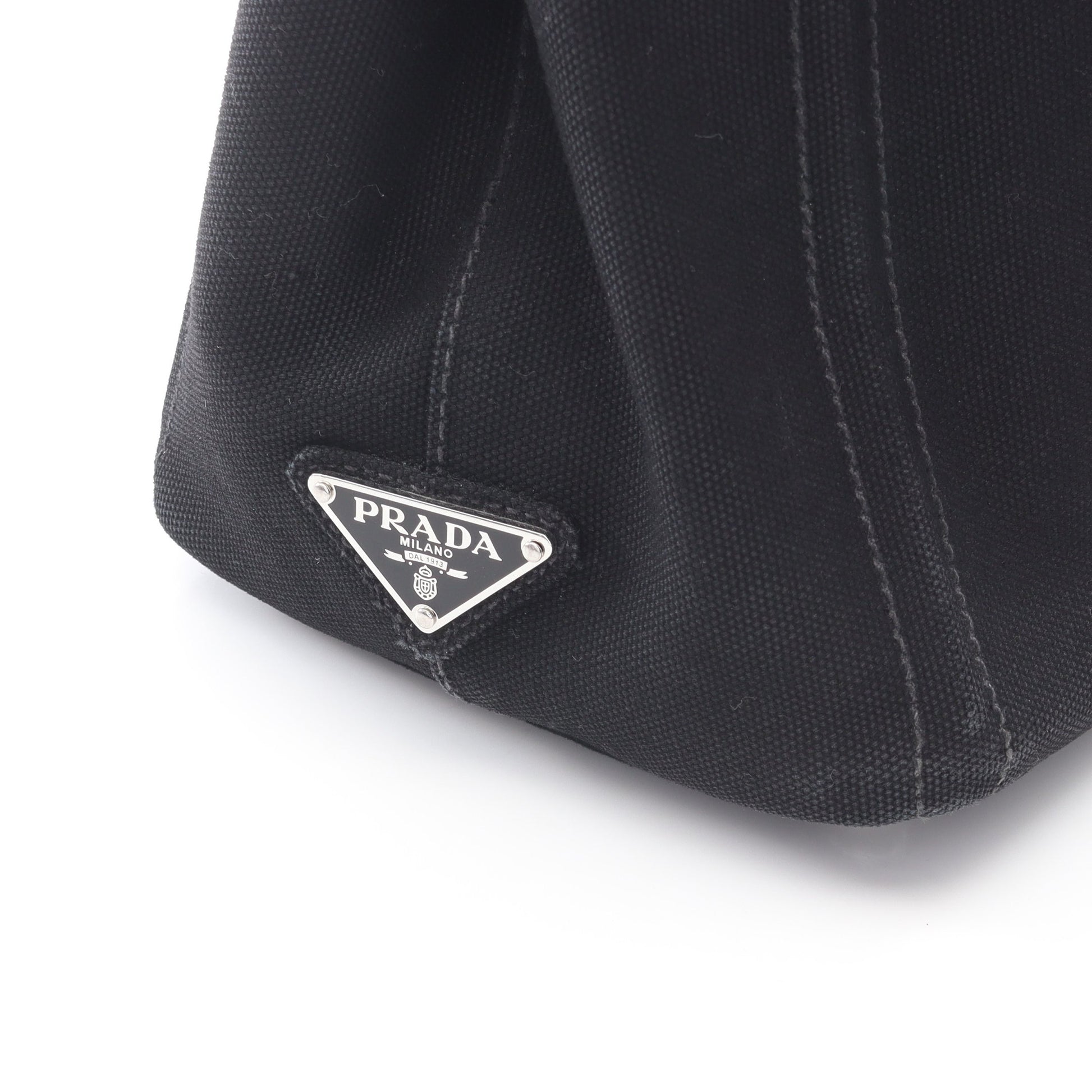 CANAPA カナパ エンボスロゴ 2WAY ハンドバッグ トートバッグ キャンバス ブラック プラダ バッグ PRADA